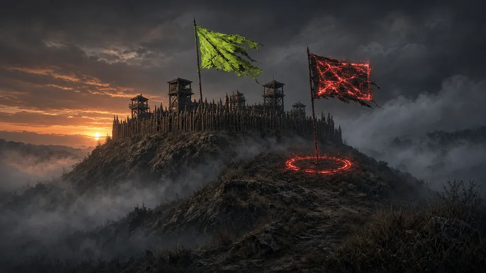 Base con una bandera legítima y una segunda bandera marcada en rojo para remover
